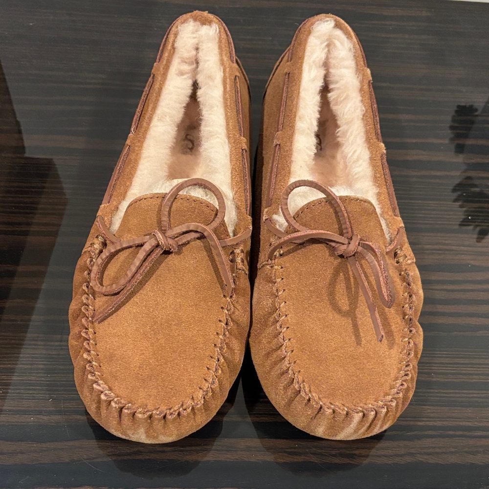 Brown Suede Moccasin Slippers